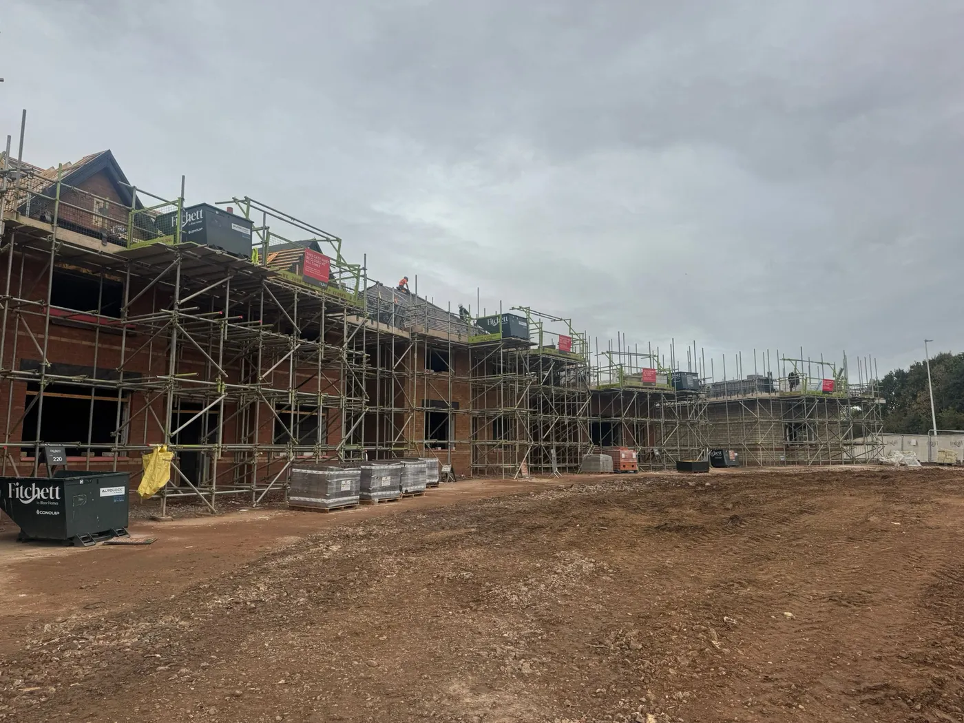 Construction site with scaffolding